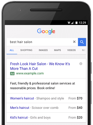 Example price extensions